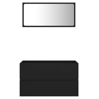 Thumbnail for 2-tlg. Badmöbel-Set Schwarz Holzwerkstoff