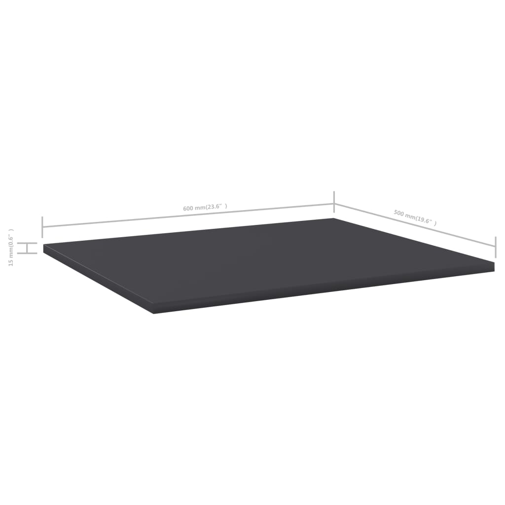 Bücherregal-Bretter 8 Stk. Grau 60x50x1,5 cm Holzwerkstoff