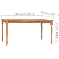 Thumbnail for Batavia-Tisch 150x90x75 cm Teak Massivholz