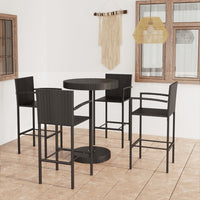 Thumbnail for 5-tlg. Gartenbar-Set Poly Rattan Schwarz