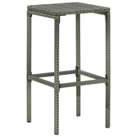 Thumbnail for 5-tlg. Gartenbar-Set mit Kissen Poly Rattan Grau