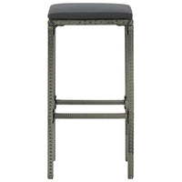 Thumbnail for 5-tlg. Gartenbar-Set mit Kissen Poly Rattan Grau