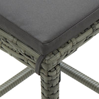 Thumbnail for 5-tlg. Gartenbar-Set mit Kissen Poly Rattan Grau