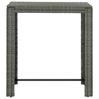 Thumbnail for 5-tlg. Gartenbar-Set mit Kissen Poly Rattan Grau