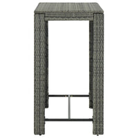 Thumbnail for 5-tlg. Gartenbar-Set mit Kissen Poly Rattan Grau