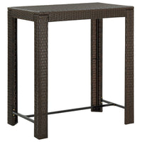 Thumbnail for 7-tlg. Gartenbar-Set mit Kissen Poly Rattan Braun