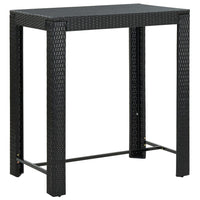 Thumbnail for 5-tlg. Gartenbar-Set mit Kissen Poly Rattan Schwarz