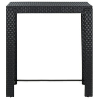 Thumbnail for 5-tlg. Gartenbar-Set mit Kissen Poly Rattan Schwarz