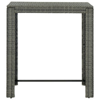 Thumbnail for 7-tlg. Gartenbar-Set mit Kissen Poly Rattan Grau