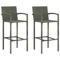 Thumbnail for 3-tlg. Garten-Bar-Set mit Armlehnen Poly Rattan Grau