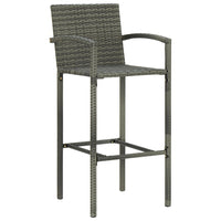 Thumbnail for 3-tlg. Garten-Bar-Set mit Armlehnen Poly Rattan Grau