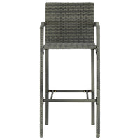 Thumbnail for 3-tlg. Garten-Bar-Set mit Armlehnen Poly Rattan Grau