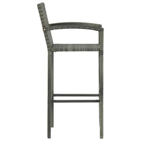 Thumbnail for 3-tlg. Garten-Bar-Set mit Armlehnen Poly Rattan Grau