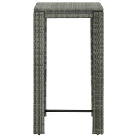 Thumbnail for 3-tlg. Garten-Bar-Set mit Armlehnen Poly Rattan Grau