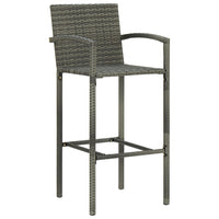 Thumbnail for 5-tlg. Garten-Bar-Set mit Armlehnen Poly Rattan Grau