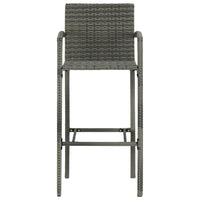 Thumbnail for 5-tlg. Garten-Bar-Set mit Armlehnen Poly Rattan Grau