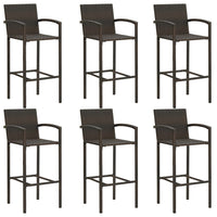 Thumbnail for 7-tlg. Garten-Bar-Set mit Armlehnen Poly Rattan Braun