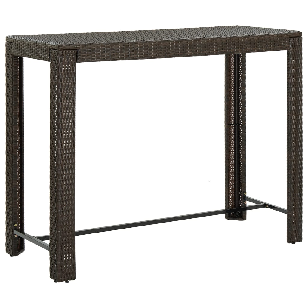 7-tlg. Garten-Bar-Set mit Armlehnen Poly Rattan Braun