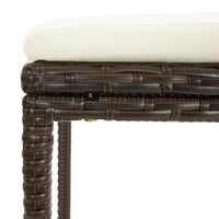 Thumbnail for 3-tlg. Gartenbar-Set mit Kissen Poly Rattan Braun