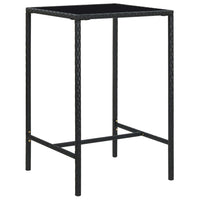 Thumbnail for 3-tlg. Gartenbar-Set mit Kissen Poly Rattan Schwarz