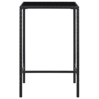Thumbnail for 3-tlg. Gartenbar-Set mit Kissen Poly Rattan Schwarz