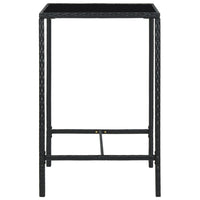 Thumbnail for 3-tlg. Gartenbar-Set mit Kissen Poly Rattan Schwarz