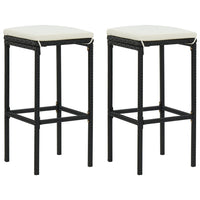 Thumbnail for 3-tlg. Gartenbar-Set mit Kissen Poly Rattan Schwarz