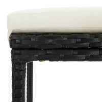 Thumbnail for 3-tlg. Gartenbar-Set mit Kissen Poly Rattan Schwarz