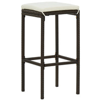 Thumbnail for 5-tlg. Gartenbar-Set mit Kissen Poly Rattan Braun