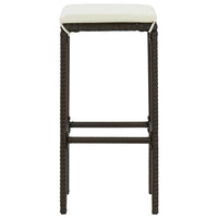 Thumbnail for 5-tlg. Gartenbar-Set mit Kissen Poly Rattan Braun