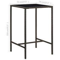 Thumbnail for 5-tlg. Gartenbar-Set mit Kissen Poly Rattan Braun