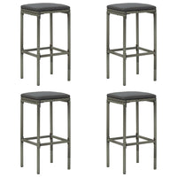 Thumbnail for 5-tlg. Gartenbar-Set mit Kissen Poly Rattan Grau