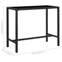 Thumbnail for 9-tlg. Gartenbar-Set mit Kissen Poly Rattan Schwarz