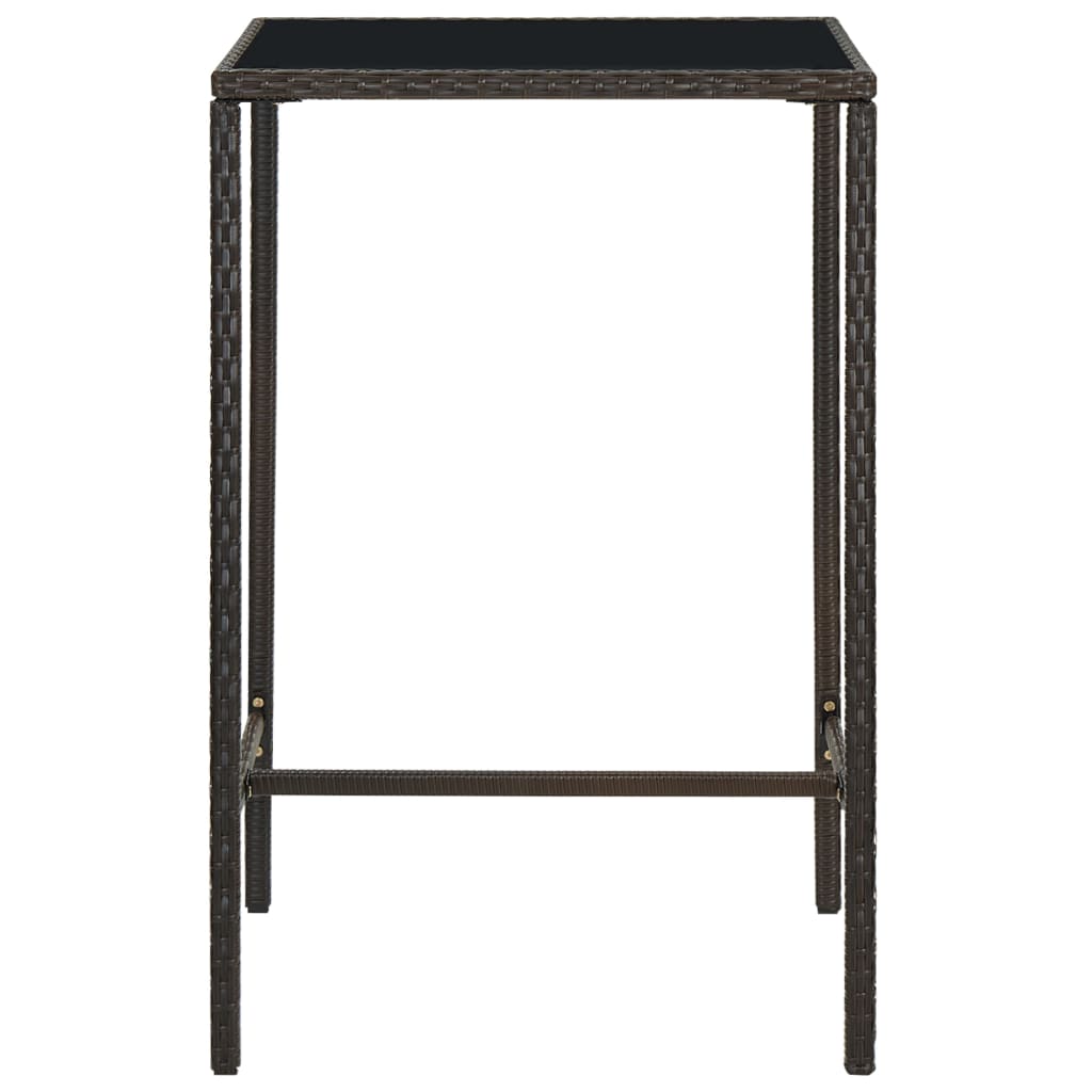 3-tlg. Gartenbar-Set Poly Rattan Braun