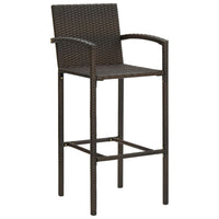 Thumbnail for 3-tlg. Gartenbar-Set Poly Rattan Braun