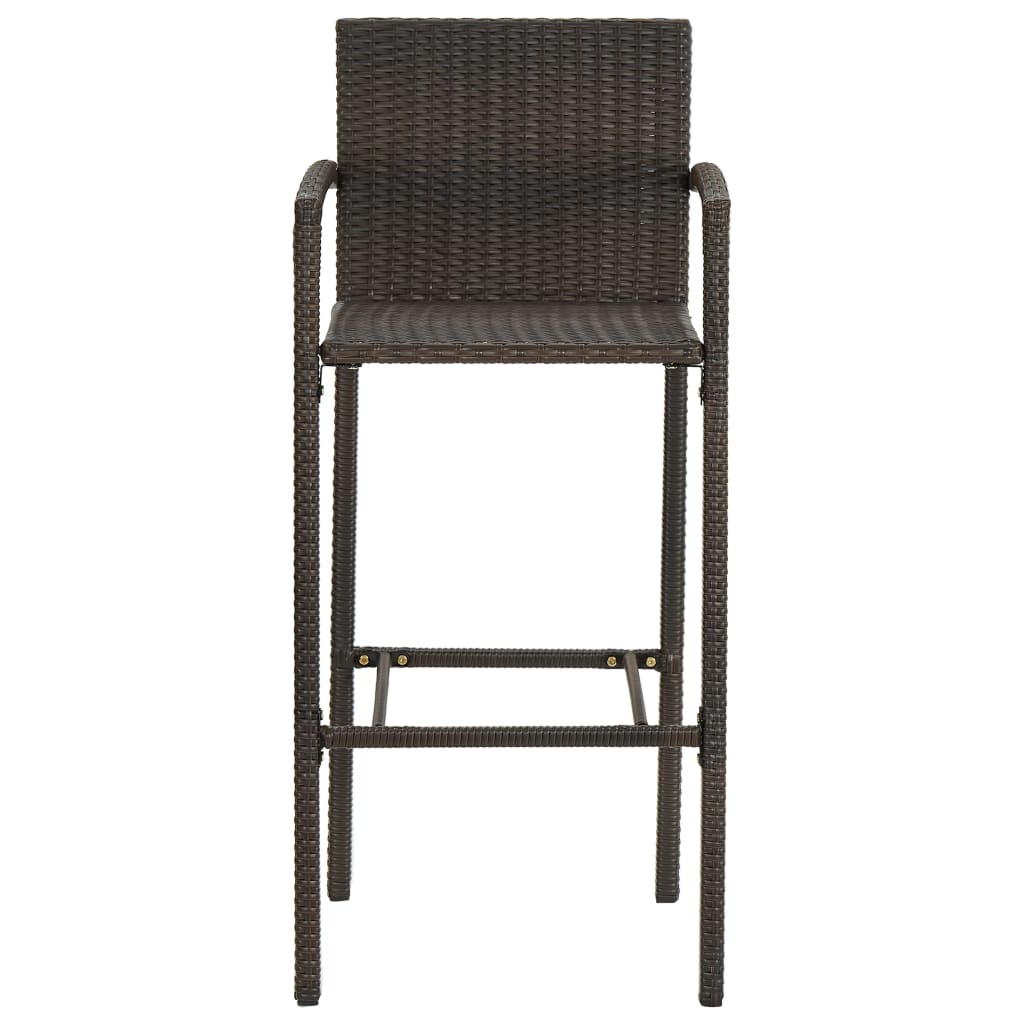 3-tlg. Gartenbar-Set Poly Rattan Braun