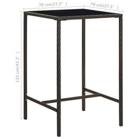 Thumbnail for 3-tlg. Gartenbar-Set Poly Rattan Braun