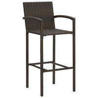 Thumbnail for 5-tlg. Gartenbar-Set Poly Rattan Braun