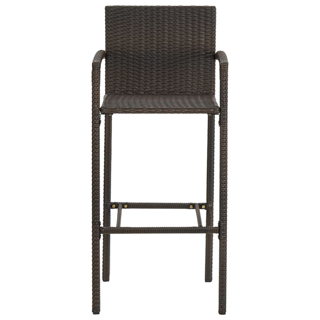 5-tlg. Gartenbar-Set Poly Rattan Braun