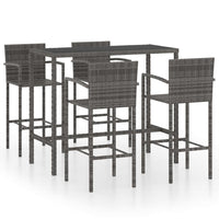 Thumbnail for 5-tlg. Gartenbar-Set Poly Rattan Grau