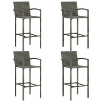 Thumbnail for 5-tlg. Gartenbar-Set Poly Rattan Grau