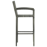 Thumbnail for 5-tlg. Gartenbar-Set Poly Rattan Grau