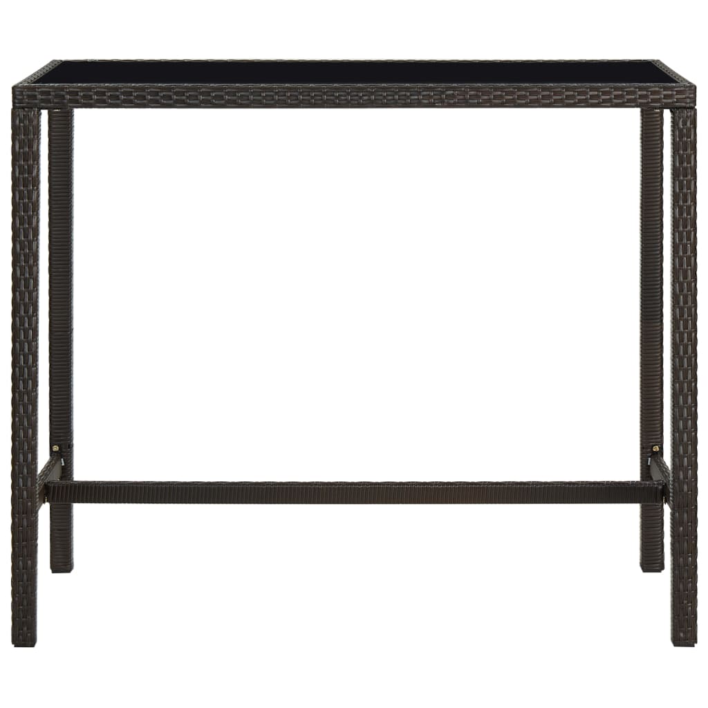 7-tlg. Gartenbar-Set Poly Rattan Braun