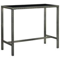 Thumbnail for 7-tlg. Gartenbar-Set Poly Rattan Grau
