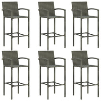 Thumbnail for 7-tlg. Gartenbar-Set Poly Rattan Grau