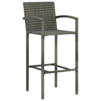 Thumbnail for 7-tlg. Gartenbar-Set Poly Rattan Grau
