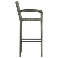 Thumbnail for 7-tlg. Gartenbar-Set Poly Rattan Grau