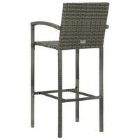 Thumbnail for 7-tlg. Gartenbar-Set Poly Rattan Grau