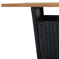 Thumbnail for 5-tlg. Gartenbar-Set mit Kissen Poly Rattan Schwarz