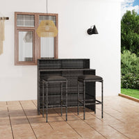 Thumbnail for 3-tlg. Gartenbar-Set mit Kissen Grau
